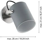 Deckenlampe Villabate mit grauem Textilschirm