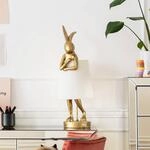 KARE Animal Rabbit Tischleuchte, gold/wei&szlig;, 68 cm, E14