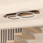 LED-Deckenlampe Boyal, braun, L&auml;nge 78 cm, Holz, 2-flg.