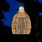 LED-Solar-H&auml;ngelampe HOLIDAY &Oslash; 29cm beige/schwarz Kunststoff