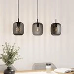 H&auml;ngeleuchte Romazzina, schwarz, L&auml;nge 90 cm, 3-flg., Metall