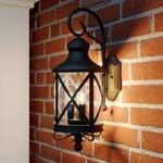 Lucande Au&szlig;enwandleuchte Marcellino, rost, Metall, Glas