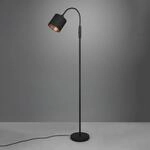 Stehlampe Tommy, schwarz/gold, H&ouml;he 130 cm, Metall/Stoff