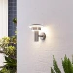 Lindby LED-Au&szlig;enwandleuchte Lillie, H&ouml;he 19 cm, Edelstahl