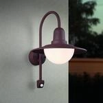 Sensor-Au&szlig;enwandlampe NORMAN, rost, &Oslash; 30 cm Metall/Glas IP44