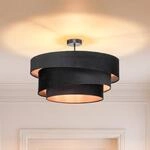 Lindby Deckenlampe Jusari, schwarz, Textil, &Oslash; 56 cm, E27