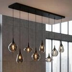 H&auml;ngeleuchte Lumina, 8-flammig, schwarz/chrom, Glas