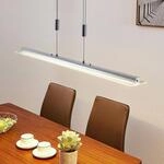 Lindby LED-Pendelleuchte Sladja, chrom, Glas, Touchdimmer
