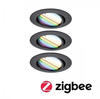 Paulmann Coin Base LED-Einbauspot schwarz 3er RGBW ZigBee