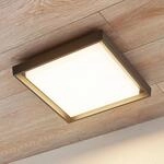Lucande LED-Au&szlig;endeckenleuchte Birta, dunkelgrau, IP54, 34cm