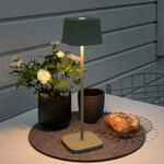 LED-Akku-Tischleuchte Capri, H&ouml;he 36 cm, gr&uuml;n-grau, IP54