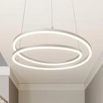 Lindby LED-H&auml;ngelampe Davian, nickelfarben, &Oslash; 49 cm, dimmbar