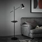 Stehleuchte Linear mit USB-Ladestation, schwarz