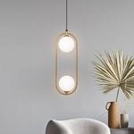 Maytoni Ring H&auml;ngeleuchte 2-flammig messing/wei&szlig;
