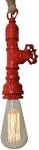 Pendelleuchte Vintage mit Hanfseil - rot