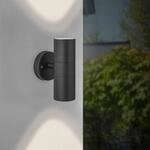 Au&szlig;enwandleuchte Jandy up/down, schwarz, Metall, Glas, GU10