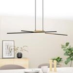 LED-H&auml;ngeleuchte Panagria, schwarz mit Holzdetail