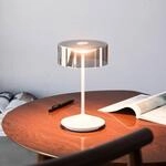 LED-Akkutischleuchte Numotion, wei&szlig;, Glas, IP54, dimmbar