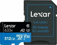 Lexar LSDMI512BB633A, Lexar BLUE Serie 512GB High-Performance 633x microSDXC UHS-I
