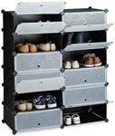 relaxdays Schuhschrank mit 12 F&auml;chern 108 x 94 x 37 cm schwarz