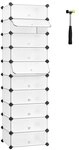 Songmics Schuhregal 10 F&auml;cher wei&szlig; halbtransparent 43 x 31 x 173 cm wei&szlig;,