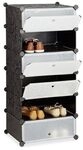 relaxdays Schuhschrank mit 6 F&auml;chern 107 x 49 x 37 cm schwarz