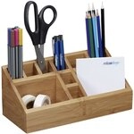 relaxdays Schreibtischorganizer Bambus mit 10 F&auml;chern braun