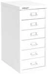 Bisley Schubladenschrank &raquo;MultiDrawer&laquo; A4, einbahnig, 6 Sch&uuml;be wei&szlig;, 27.9x59x38