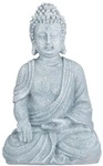 relaxdays Gartenfigur Buddha sitzend 40 cm grau grau