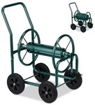 relaxdays Schlauchwagen Metall gr&uuml;n silber