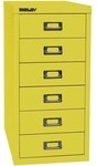 Bisley Schubladenschrank &raquo;MultiDrawer&laquo; A4, einbahnig, 6 Sch&uuml;be gelb, 27.9x59x38 cm
