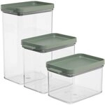 MEPAL Vorratsdosen-Set &raquo;Omnia&laquo; 0,7 / 1,1 / 2,0 L gr&uuml;n, 9.4x14.5 cm