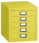 Bisley Schubladenschrank &raquo;MultiDrawer&laquo; A4, einbahnig, 5 Sch&uuml;be gelb,...