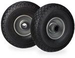 relaxdays 2er-Set Sackkarrenrad Vollgummi mit Stahlfelge grau