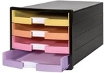 HAN Schubladenbox &raquo;Impuls Pastell&laquo; 4 Schubladen offen schwarz, 24x2.5x32.5 cm