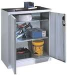 CP Stahlschrank mit Fl&uuml;gelt&uuml;ren 93 x 100 cm grau, 93x100x40 cm
