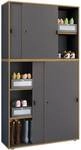 VCM Morgenthaler Schiebet&uuml;renschrank &raquo;Salia&laquo; 5 OH breit grau, 100x183x32 cm