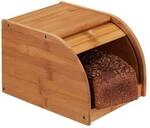 relaxdays Brotkasten aus Bambus schmal braun, 20.2x18.2x27 cm