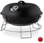 relaxdays Kugelgrill tragbar schwarz
