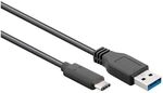 goobay Ladekabel USB C / USB 3.0 A 15 W schwarz 3 m schwarz