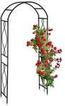 relaxdays Rosenbogen aus Metall 230 x 100 x 40 cm silber
