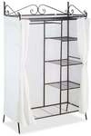 relaxdays Metall-Garderobe Country mit Stoffbezug