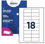 Avery Zweckform Namensschilder mit Magnet 70,0/30,0 mm 20 St&uuml;ck silber, 7x3 cm