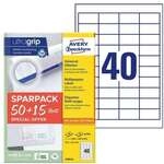 Avery Zweckform Universal-Etiketten permanent wei&szlig; 48,5x25,4 mm 2600 St&uuml;ck...