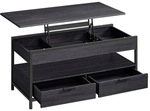 VASAGLE Couchtisch h&ouml;henverstellbar 100/50/48-63 cm schwarz, 50 cm