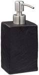 relaxdays Seifenspender &raquo;Steinoptik&laquo; 200 ml schwarz, 7.5x17.5x8 cm