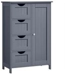 VASAGLE Badschrank 55/28,5/82 cm Grau, 55x82x28.5 cm