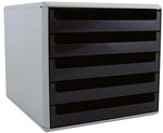 M und M Schubladenbox La Prima (Korpus hellgrau) schwarz, 24.3x4x33.3 cm