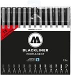 MOLOTOW 13-tlg. Fineliner-Set &raquo;Blackliner permanent&laquo; schwarz schwarz
