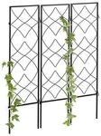 relaxdays Rankgitter Metall 3er-Set 122 x 31 cm silber